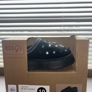 Rouge Black Studded Platform Shoes
